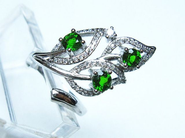 パワーストーン 天然石 クロムダイオプサイド指輪(13号)[T384-1437]