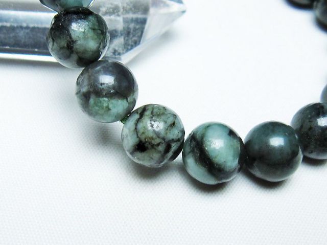 天然石　エメラルドブレスレット 楽天市場】エメラルド ブレスレット 7.5-8mm ブラジル産 一点物 天然石