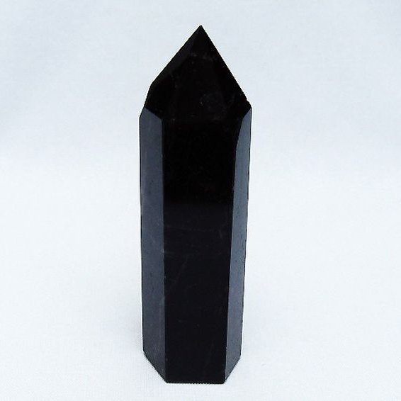 モリオン 純天然 黒水晶 六角柱 [t401-4631]
