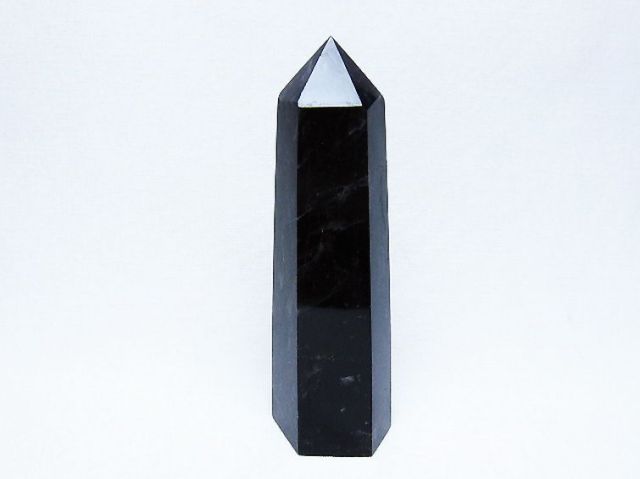 モリオン 純天然 黒水晶 六角柱 [t401-4956]