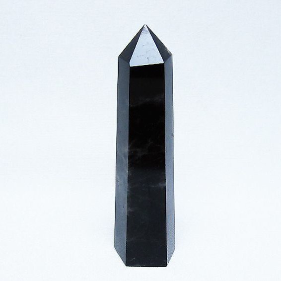 モリオン 純天然 黒水晶 六角柱 [t401-4977]