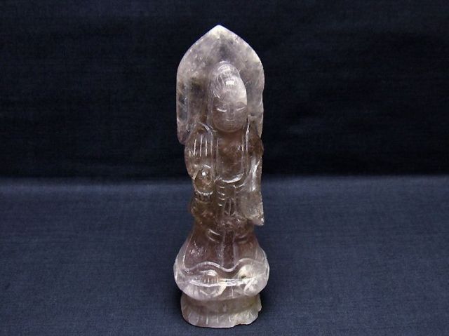 パワーストーン 天然石 アメジスト 観音置物[T42-565]