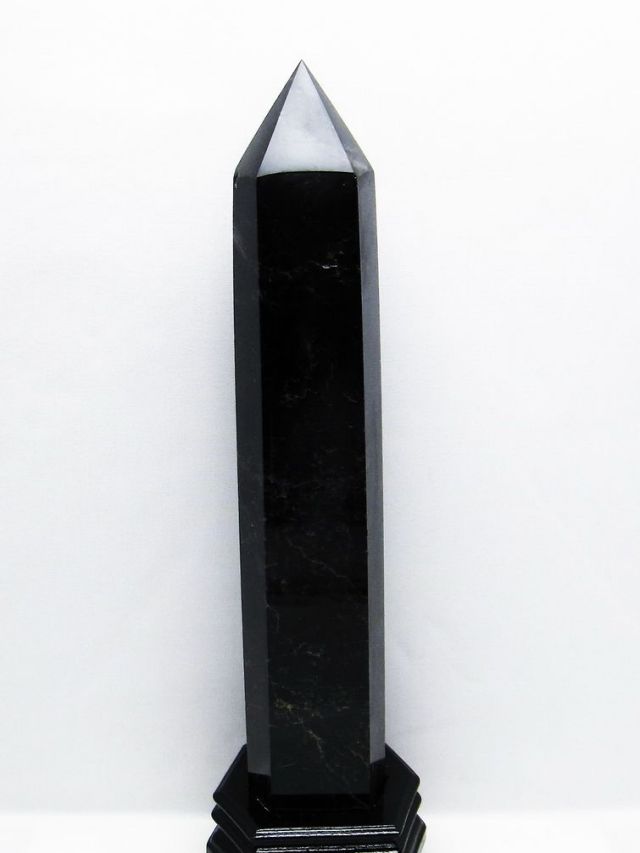 2.4Kgモリオン 純天然 黒水晶 六角柱[T43-7861]