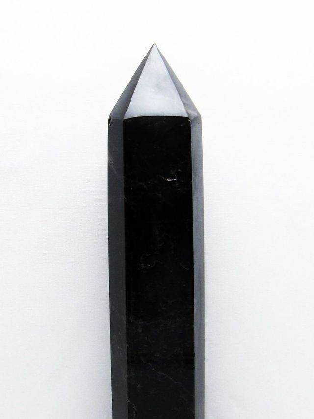 2.4Kgモリオン 純天然 黒水晶 六角柱[T43-7861]