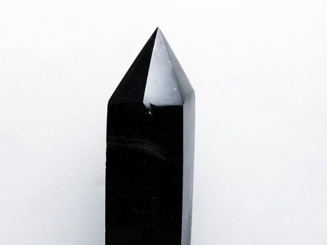 2.4Kgモリオン 純天然 黒水晶 六角柱[T43-7861]