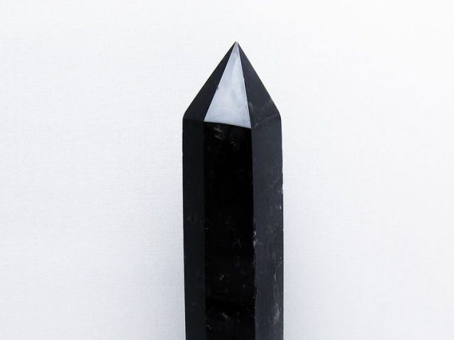 パワーストーン 天然石 モリオン 純天然 黒水晶 六角柱[T43-7919]