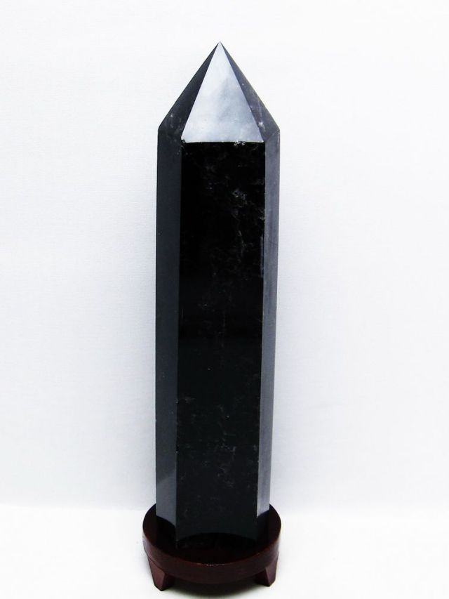 1.8Kgモリオン 純天然 黒水晶 六角柱[T43-7923]