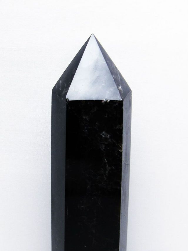 1.8Kgモリオン 純天然 黒水晶 六角柱[T43-7923]