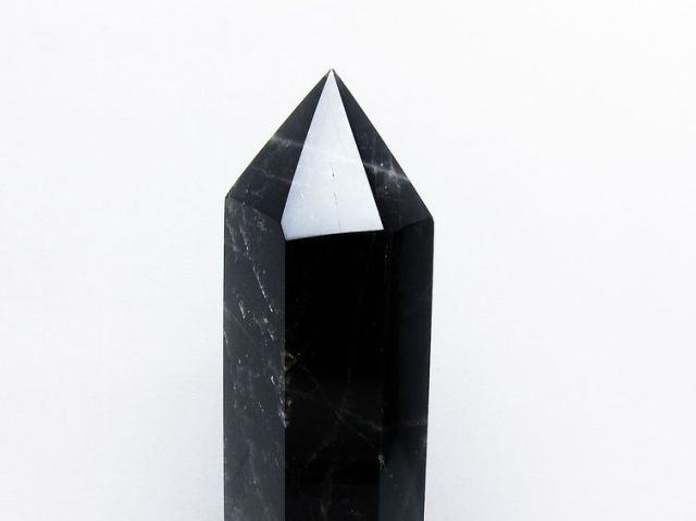 1.1Kgモリオン 純天然 黒水晶 六角柱[T43-7934]