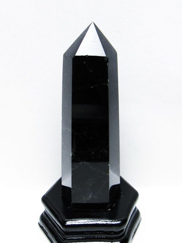 パワーストーン 天然石 モリオン 純天然 黒水晶 六角柱[T43-8116]