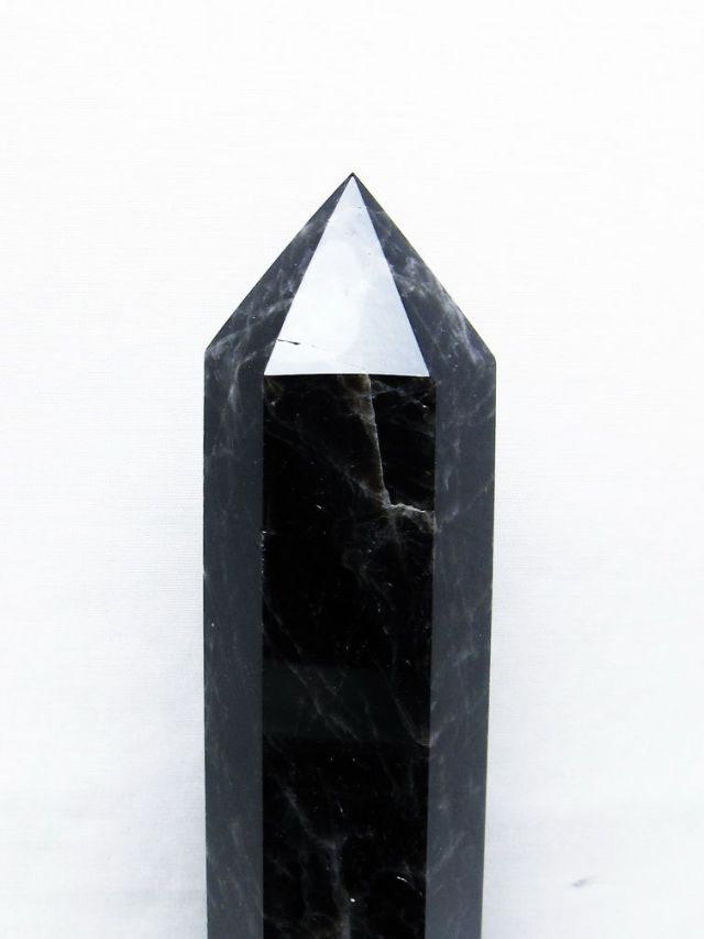 1.2Kgパワーストーン 天然石 モリオン 純天然 黒水晶 六角柱[T43-8166]