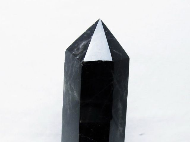モリオン 純天然 黒水晶 六角柱[T43-8187]