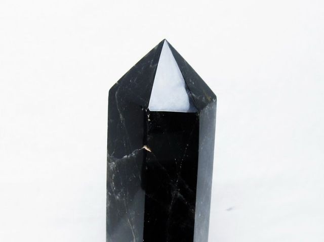 モリオン 純天然 黒水晶 六角柱[T43-8190]