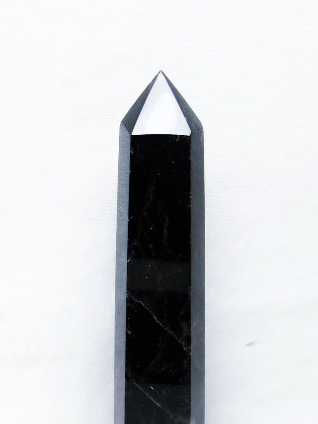 パワーストーン 天然石 モリオン 純天然 黒水晶 六角柱[T43-8193]