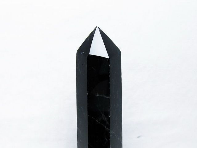 モリオン　特大　六角柱　黒水晶　天然石　台付き モリオン△黒水晶】六角柱◇ポイント◇タワー◇魔除け◇邪気払い