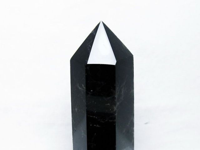 モリオン 純天然 黒水晶 六角柱[T43-8196]