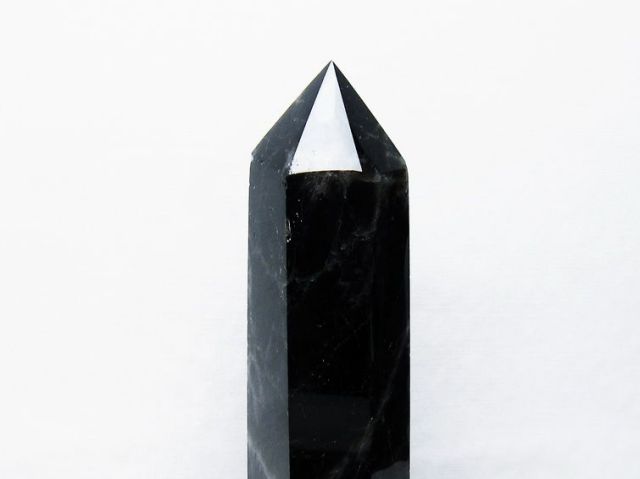 モリオン 純天然 黒水晶 六角柱[T43-8199]