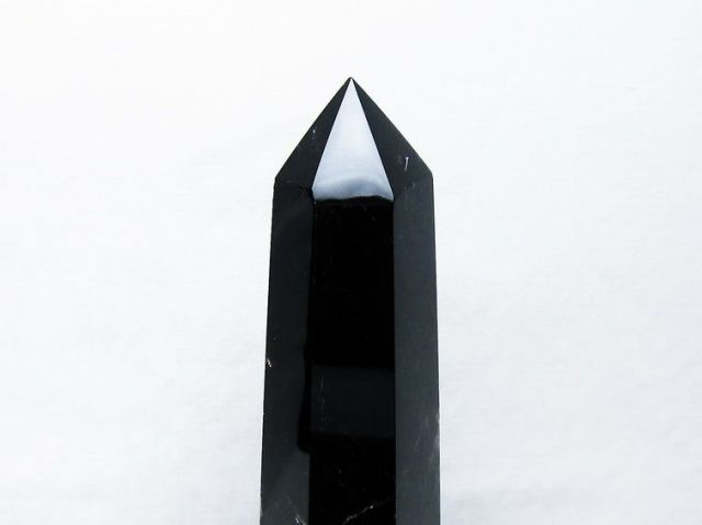 モリオン 純天然 黒水晶 六角柱[T43-8207]