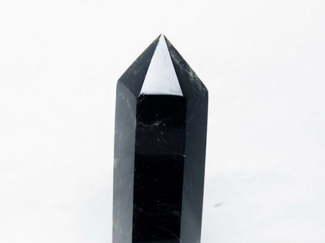 モリオン 純天然 黒水晶 六角柱[T43-8214]