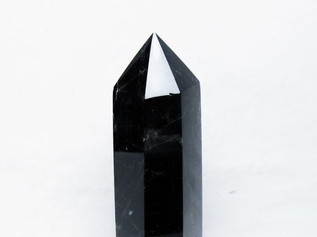 モリオン 純天然 黒水晶 六角柱[T43-8219]
