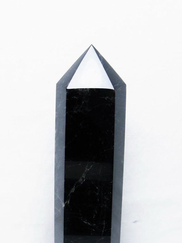 モリオン 純天然 黒水晶 六角柱[T43-8223]