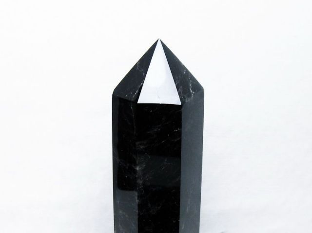 モリオン 純天然 黒水晶 六角柱[T43-8223]