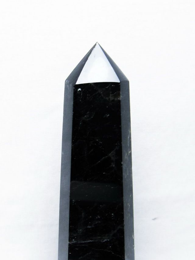 モリオン 純天然 黒水晶 六角柱[T43-8222]