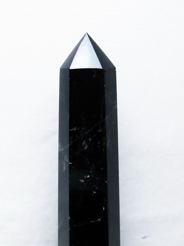 モリオン 純天然 黒水晶 六角柱[T43-8224]