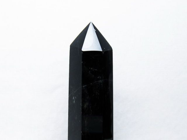 モリオン 純天然 黒水晶 六角柱[T43-8224]