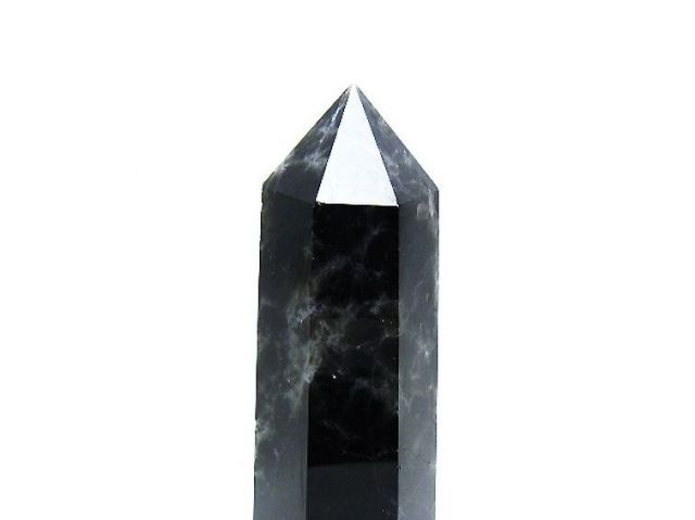 涅槃 パワーストーン 天然石 モリオン 純天然 黒水晶 六角柱[T43-8336]