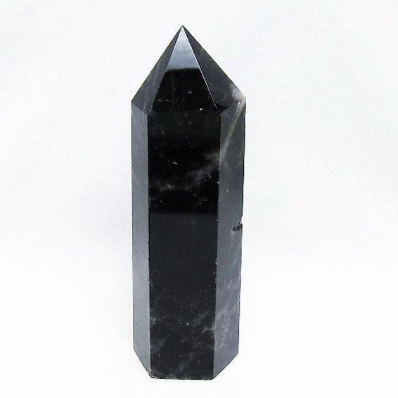 モリオン 純天然 黒水晶 六角柱[T43-8456]