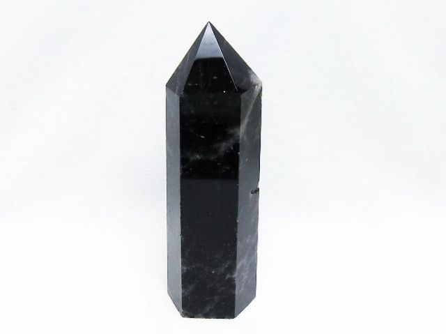 モリオン 純天然 黒水晶 六角柱[T43-8456]