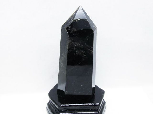 モリオン 純天然 黒水晶 六角柱[T43-8606]