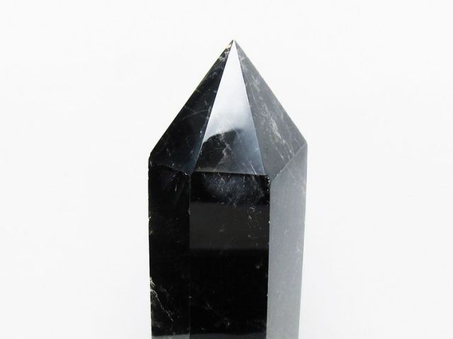 1.3Kgモリオン 純天然 黒水晶 六角柱 [t43-8650]
