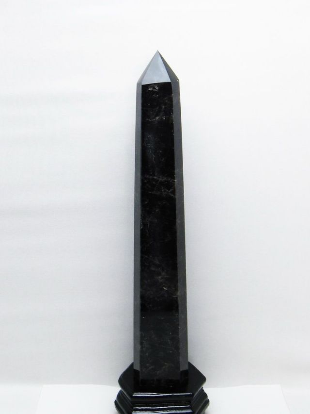 1.7Kgモリオン 純天然 黒水晶 六角柱 [t43-8693]