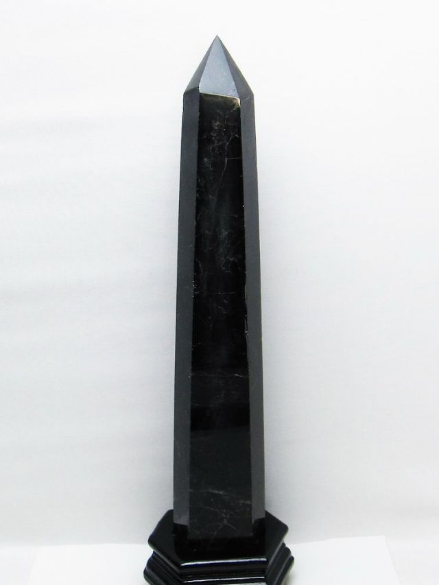 2.2Kgモリオン 純天然 黒水晶 六角柱 [t43-8701]