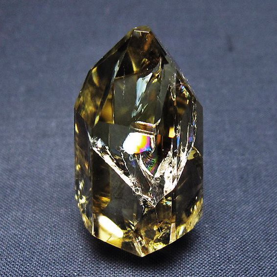 パワーストーン 天然石 虹入り黄水晶(シトリン)原石[T436-3026]