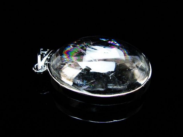 アイリスクォーツ 虹入り レインボー水晶 ペンダント [t436-3166]