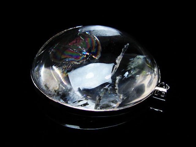 アイリスクォーツ 虹入り レインボー水晶 ペンダント [t436-3185]