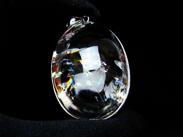 アイリスクォーツ 虹入り レインボー水晶 ペンダント [t436-3187]