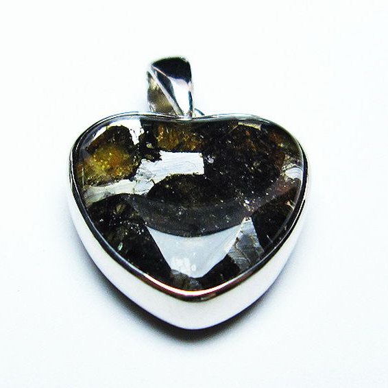 パワーストーン 天然石 パラサイト隕石 かんらん石 ハート