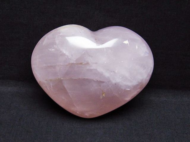パワーストーン 天然石 ローズクォーツハート置物[T457-3624] ローズクォーツ ハート ルース バフトップ