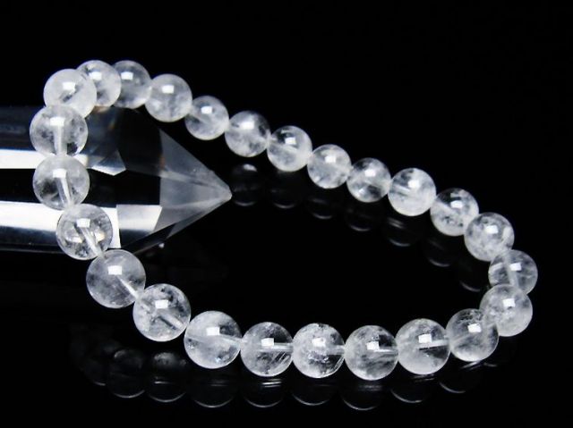 ラビットヘア ファントム 水晶 ブレスレット 8mm [T458-1336]