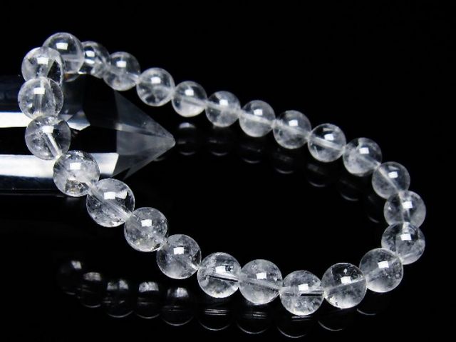 ラビットヘア ファントム 水晶 ブレスレット 8mm [T458-1477]