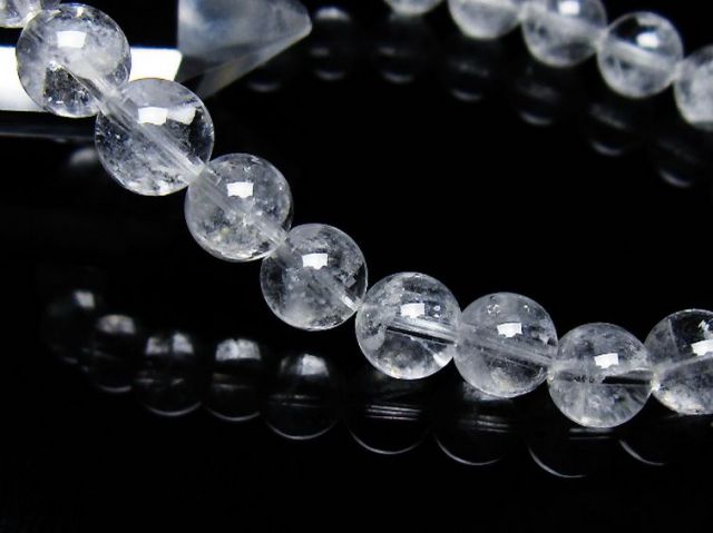 ラビットヘア ファントム 水晶 ブレスレット 8mm [T458-1477]