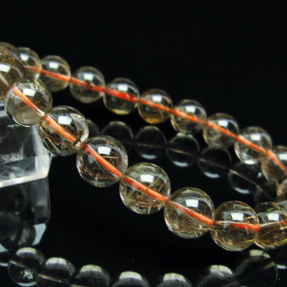 ゴールドタイチンルチルブレスレット9mm[T473-4280]