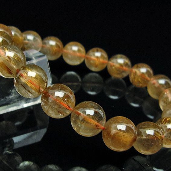 ゴールドタイチンルチルブレスレット 10mm [T473-4306]