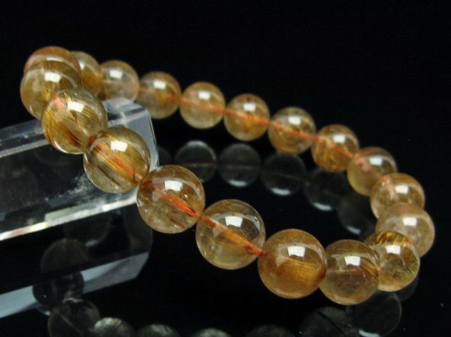 ゴールドタイチンルチルブレスレット 10mm [T473-4306]
