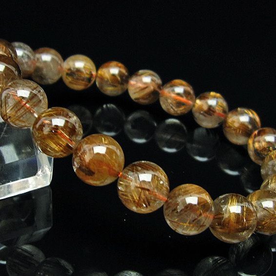 ゴールドタイチンルチルブレスレット 9mm [T473-4324]