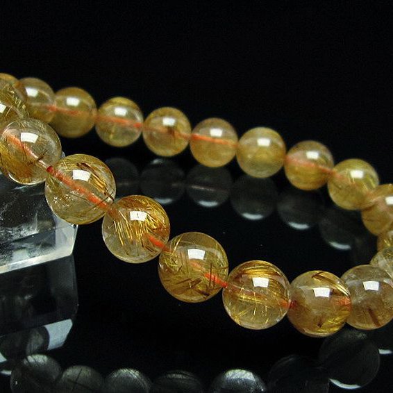 ゴールドタイチンルチルブレスレット 9mm [T473-4441]